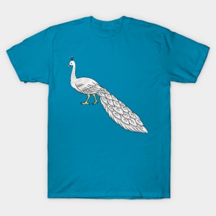 White peacock bird cartoon illustration T-Shirt